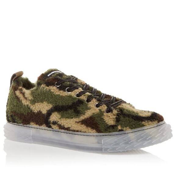 Giuseppe Zanotti Men's Blabber Camo Faux Fur Low Top Sneakers Size 40 US7 - Picture 1 of 16